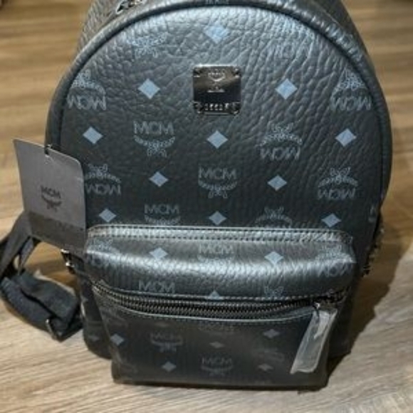 MCM Other - MCM Monogrammed Black Backpack Stark Studded, Brand New Size Large